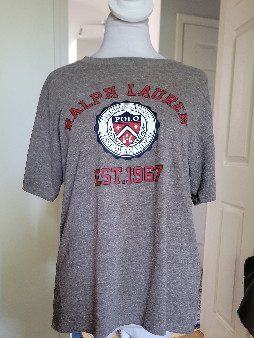 Ralph Lauren Women's Gray Polo Graphic Tee - EST.1967